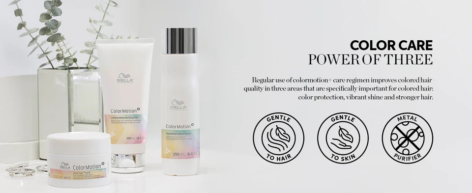 Regular use of Color Motion plus care regimen improves colored hair quality