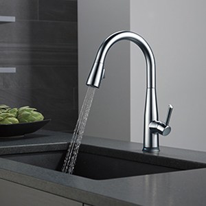 Delta Essa Touch2o Chrome 1 Handle Deck Mount Pull Down Touch Kitchen Faucet Deck Plate Included In The Kitchen Faucets Department At Lowes Com