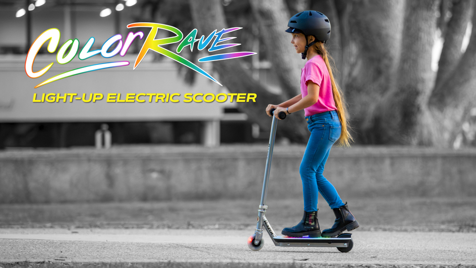 Razor Color Rave Electric Scooter - Colorful Light-Up Deck, up to 7.5 mph, for Child Ages 6+