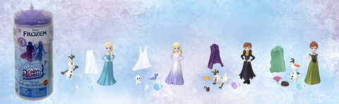 FROZEN COLOR REVEAL SNOW Bambola con 6 sorprese tra cui un personaggio,  ispirata ai film Disney, Giocattolo e regalo per Bambini 3+ Anni, HMB83