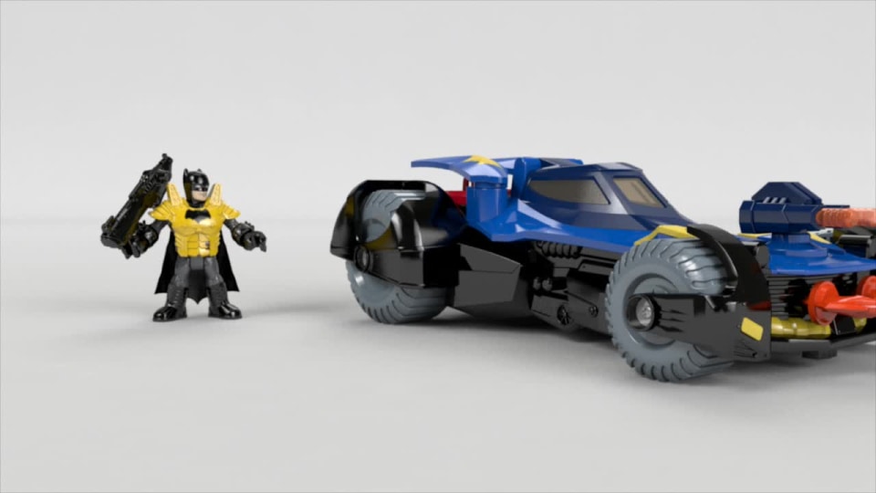 thumbnail video image 2 of Imaginext DC Super Friends Batmobile with Batman Action Figure, 1.66 lb, 2 of 7