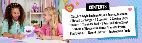 Spin Master - Cool Maker Cool Maker, Stitch 'N Style Fashion Studio Refill  With 2 Pre Threaded Cartridges, Fabric And Water Transfer Prints, Arts &  Crafts Kids Toys For Girls