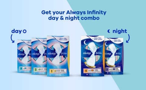 Always InFinity FlexFoam Pads With Wings Overnight Absorbency Size 4  Unscented, 13 count - King Soopers