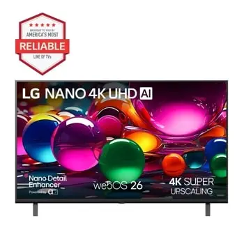 LG 43” Class NU700B Series LED Nano AI 4K UHD Smart webOS TV (2026