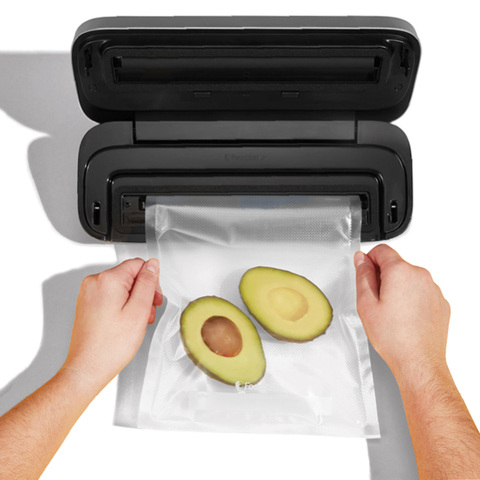 FoodSaver Space-Saving Vacuum Sealer with Bags and Roll, Black
