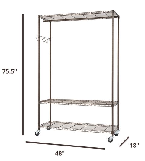 dimensions of the garment rack