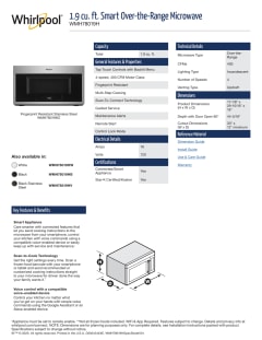 Whirlpool® 1.9 cu.ft. Fingerprint Resistant Stainless Steel Over