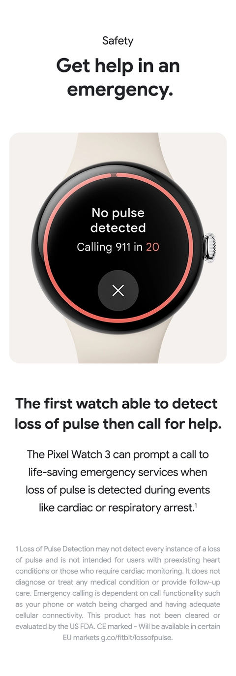Google Pixel Watch 3 (41mm) Smartwatch with Obsidian Band Wi Fi
