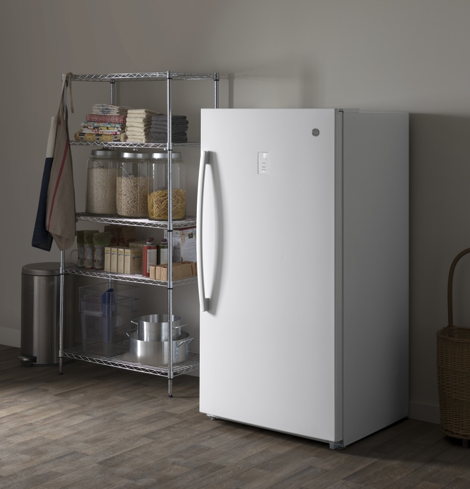 GE - FUF17SMRWW - GE® 17.3 Cu. Ft. Frost-Free Garage Ready Upright