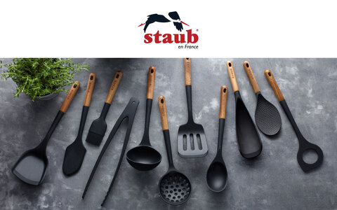 Staub Silicone with Wood Handle 5 Piece Cooking Utensil Set