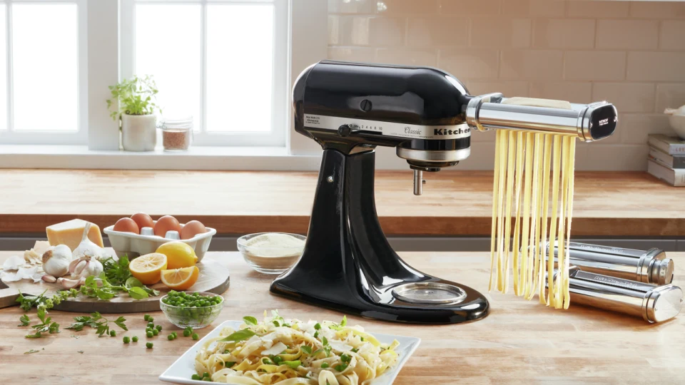 Accessorio Macchina Per Pasta Per Planetaria KitchenAid - Rullo In Acciaio Inox Con 8 Spessori - Spazzola Inclusa - 5