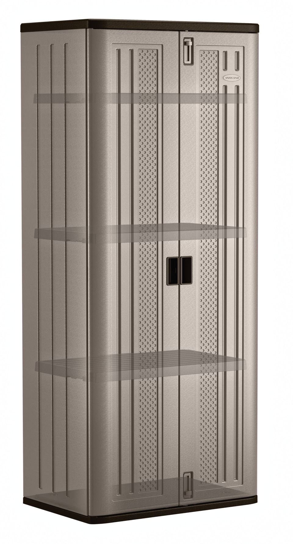 Suncast 3-Shelf Resin Base Garage Cabinet Locker, Gray 