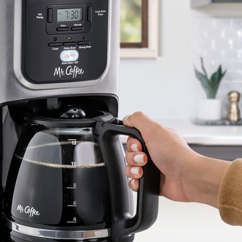 Mr. Coffee 12 Cup Programmable Coffee Maker with Rapid Brew in Silver  985120953M - The Home Depot