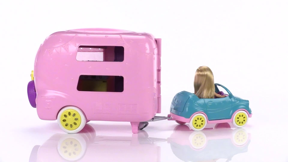 Barbie Club Chelsea Pink Camper Playset, Blonde Small Doll, Pet, Car & 10+ Accessories, Toy for 3 Years and Up - image 3 of 8