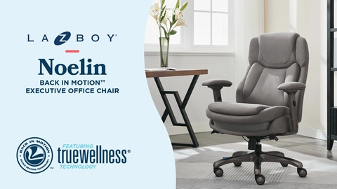 La-Z-Boy Noelin Ergonomic Fabric Swivel Task Chair, Gray (52703