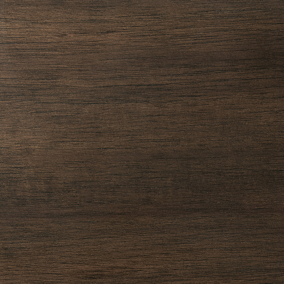 Close-up of wood finish panel showing straight-grain acacia veneers