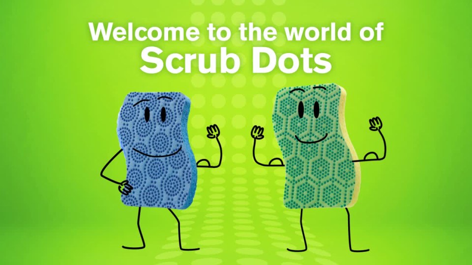 thumbnail video image 4 of Scotch-Brite Scrub Dots Non-Scratch Dishwand, 1/Pack, 4 of 4