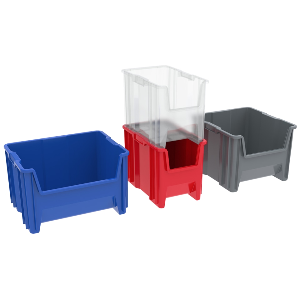 Akro-Mils Stak-N-Store Bins, Plastic Storage Bins, Plastic Hopper Bins