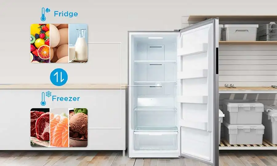 Midea 13.8-ft³ Stainless Steel Convertible Upright Freezer