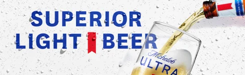 Photograph of the Michelob ULTRA light beer family