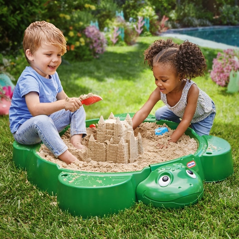 Maysida Kids Turtle Sandbox With Lid, Sand Box Toys With Cover For Toddlers 3-5, 8 PCS Sand Toys Set, Summer Beach Outdoor Indoor Toy Playset Gift For Girls Boys 3 4