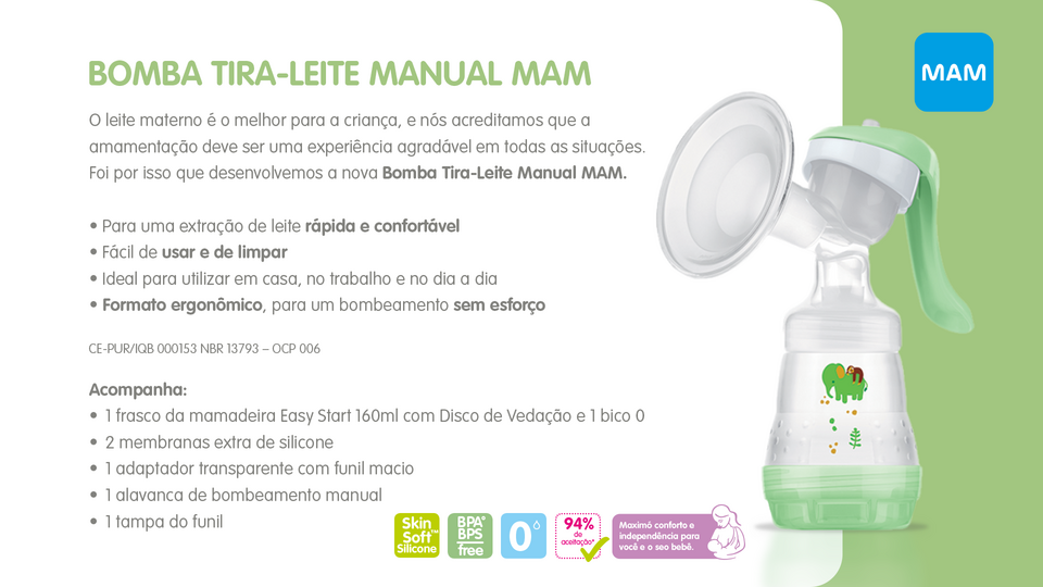 Bomba Tira Leite Manual Mam Breast Pump - PanVel Farmácias