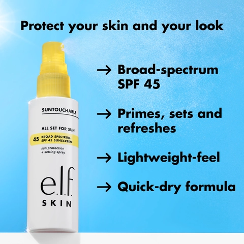 Education image on the benefits of the e.l.f. Suntouchable All Set for Sun SPF 45