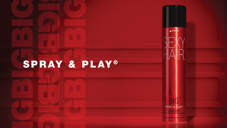 thumbnail video image 2 of SexyHair Big Spray & Play Volumizing Hairspray 1.5 oz, 2 of 7