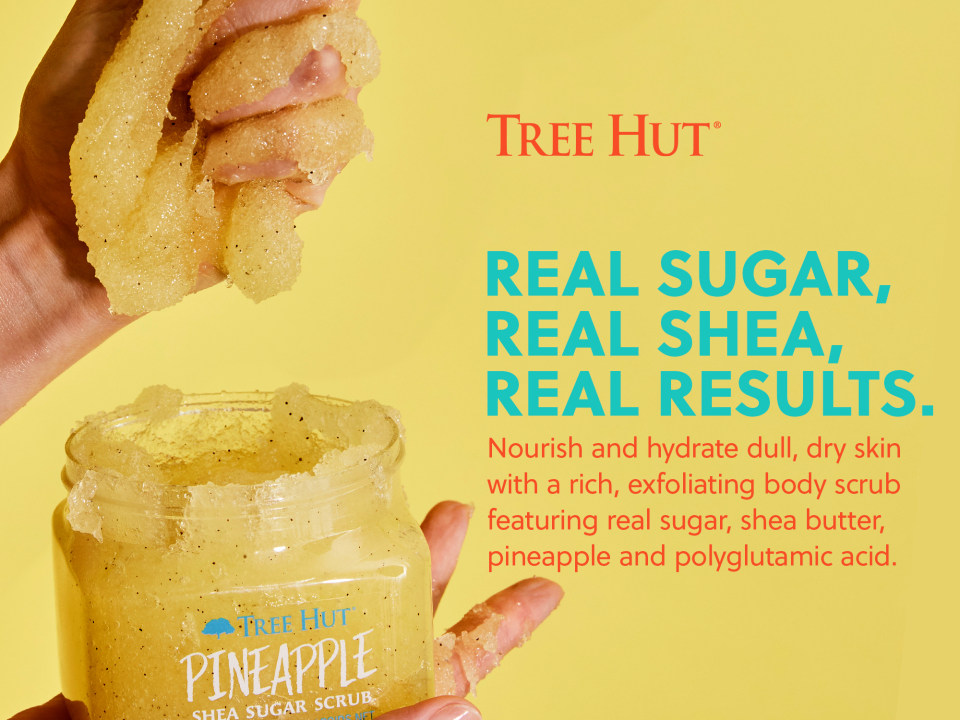 Tree Hut Shea Sugar Exfoliating Body Scrub Pineapple, 18 oz 
