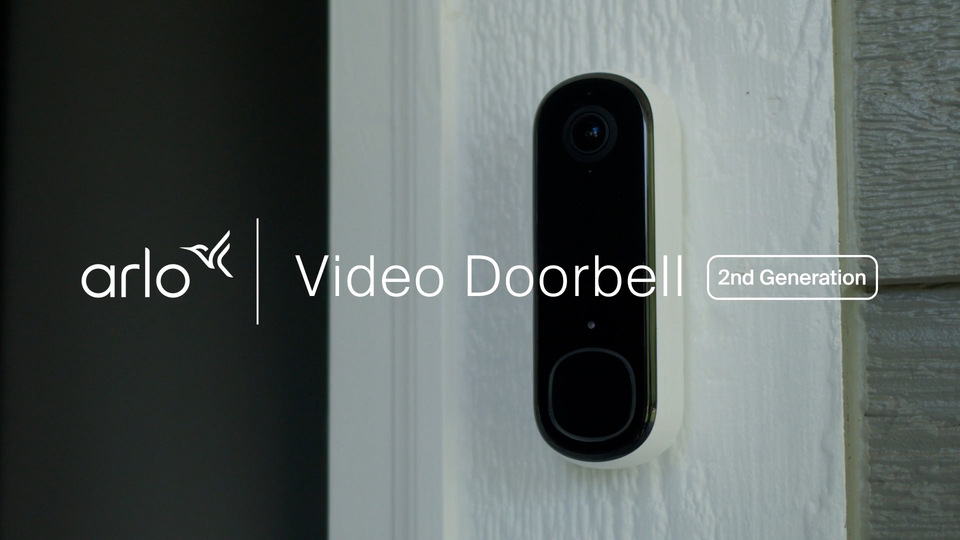 thumbnail video image 2 of Arlo Video Doorbell HD (2nd Gen) - 1080p Battery/Wired Doorbell & Security Camera, Google Home & Alexa Compatible - White, 2 of 9