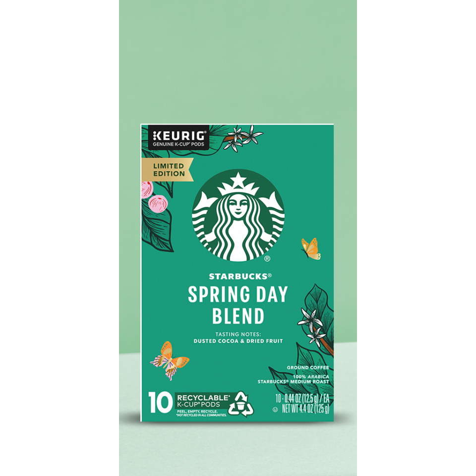 Starbucks Spring Day Blend Medium Roast, Keurig Coffee Pods, 22 Count ...