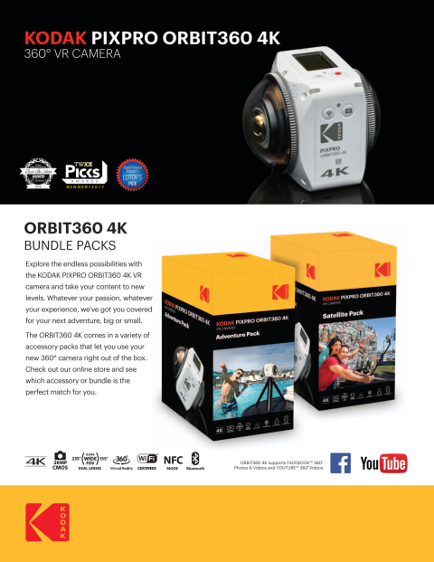 KODAK PIXPRO ORBIT360 4K VR Camera Adventure Pack - Walmart.com ...