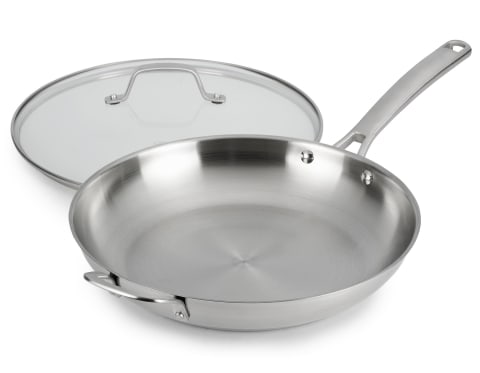Calphalon 1392 12 Inch Skillet Stainless Steel Frying Pan Tri-ply Aluminum  Core