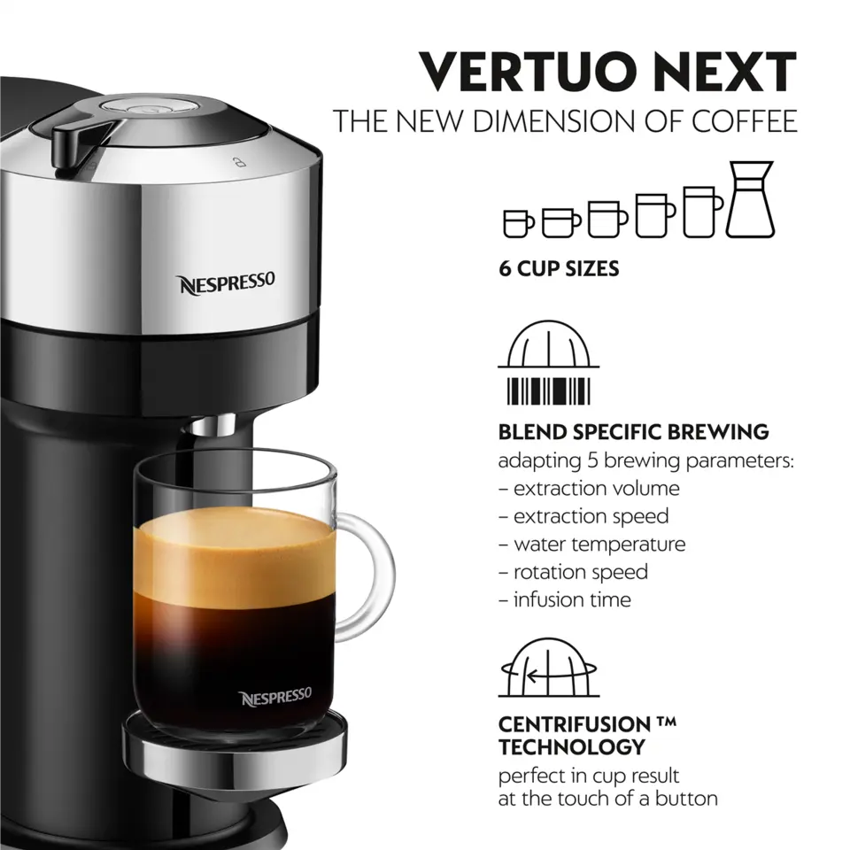Free Shipping! Nespresso By DeLonghi New Vertuo Next Premium