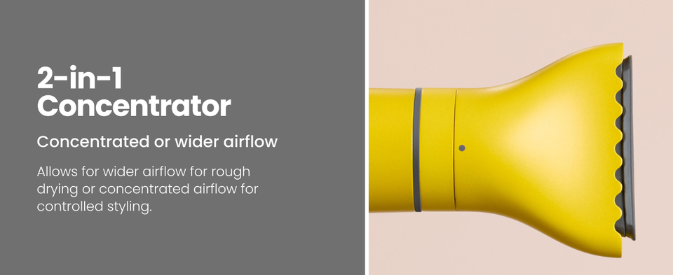 2-in-1 concentrator for wider or controlled airflow