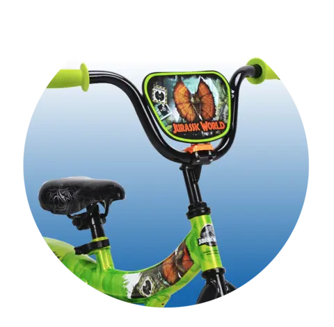 Jurassic World 12 inch Dino Enthusiast Boy s Bicycle with Removable Training Wheels Steel Frame Green and Orange Walmart