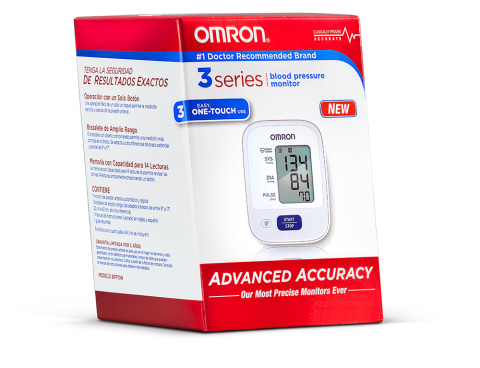 Omron 3 Series Upper Arm Blood Pressure Monitor with Cuff - Fits Standard  and La