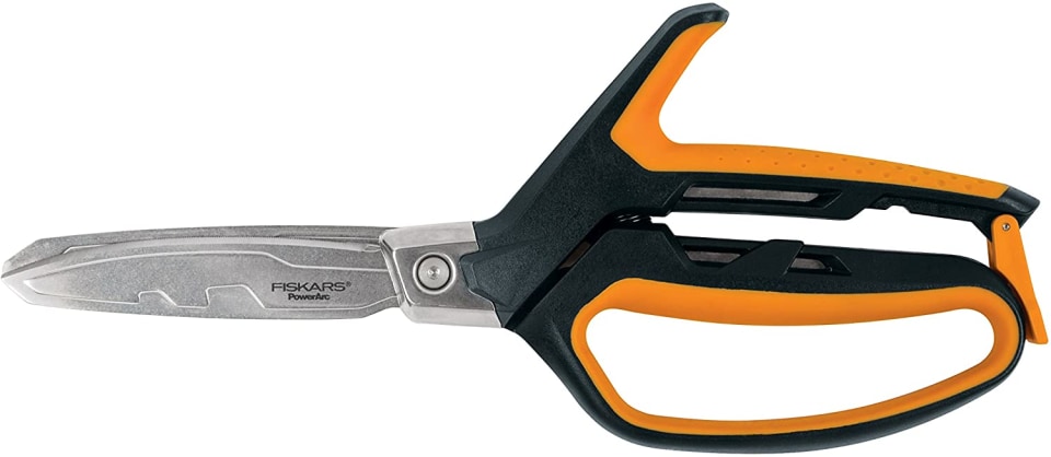 Fiskars Shears: 10-13/32 OAL, 4-3/32 LOC, Stainless Steel Blades - Use w/ Shop, Plastic Handle | Part #710160-1002