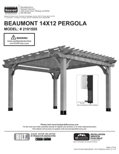 Backyard Discovery 14 x 12 Beaumont Cedar Pergola with Electric