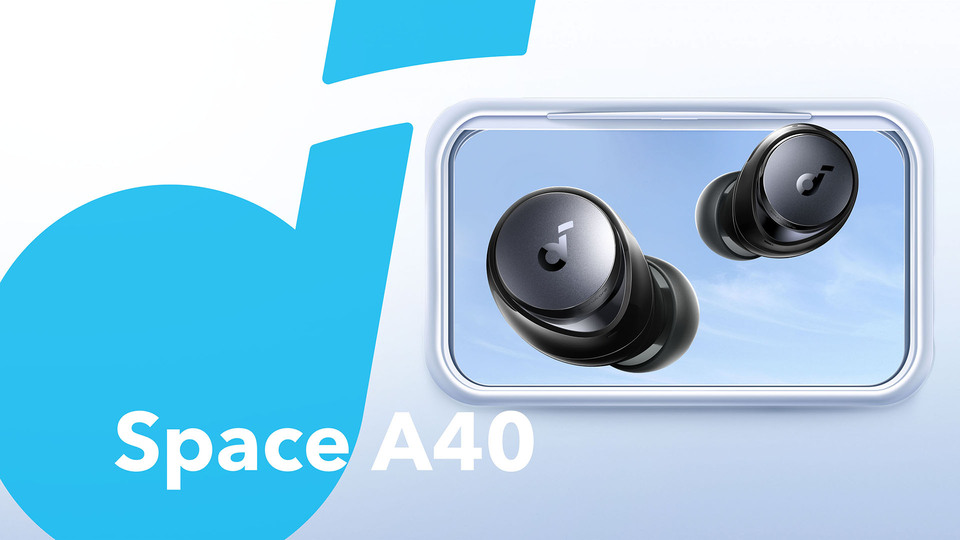 thumbnail video image 2 of Soundcore by Anker Space A40 Adaptive Active Noise Cancelling Wireless Earbuds, White, 2 of 8