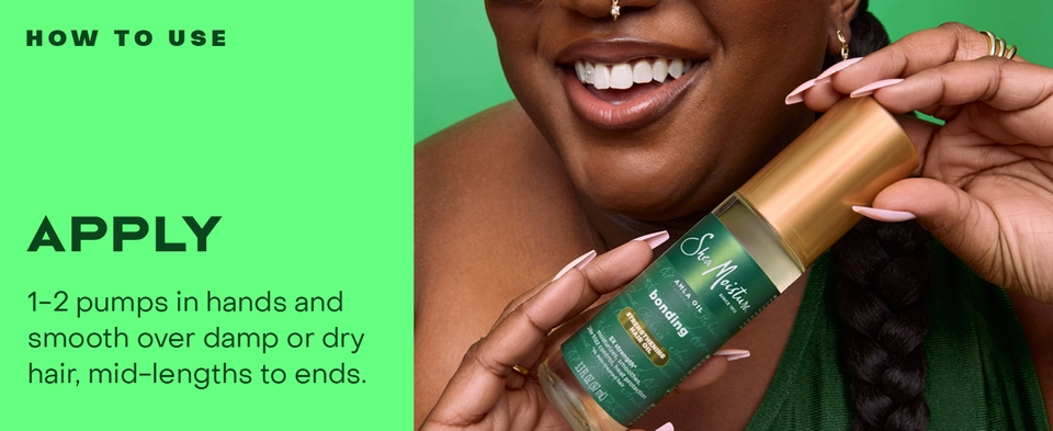 Three images, woman holding spray bottle, woman combing her curly hair, &amp; woman with braided hair.