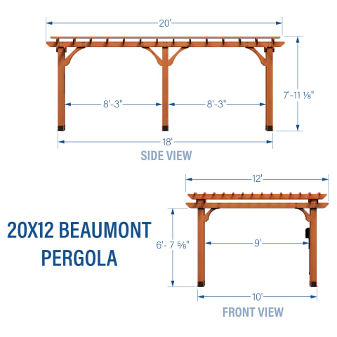 Backyard Discovery 20 x 12 Beaumont Cedar Pergola with Electric