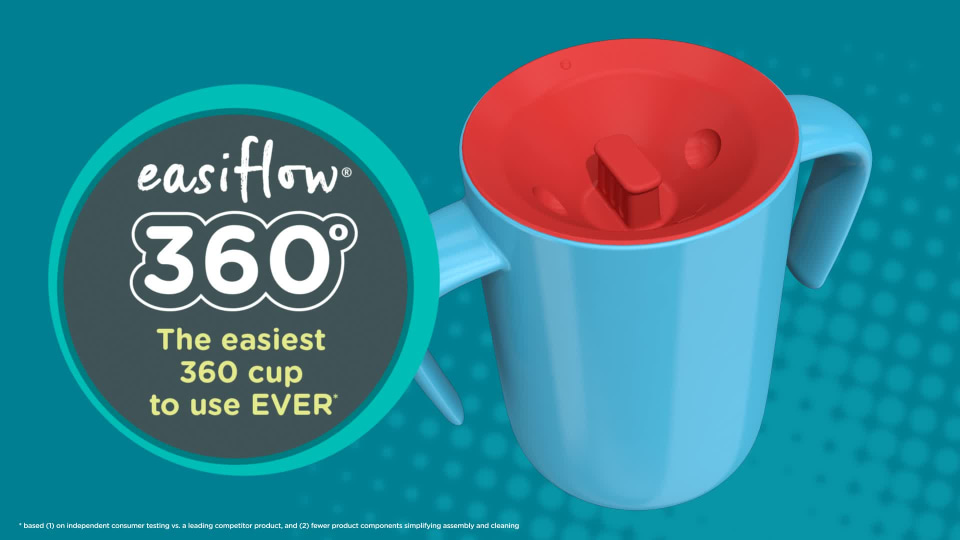 Tommee Tippee Easiflow 360° SpillProof Cup with Travel Lid, Whale