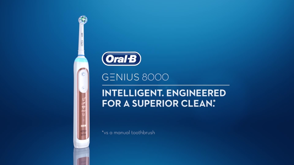 Oral-B Genius 8000 Electronic Toothbrush, Black, LED SmartRing, 6 ...