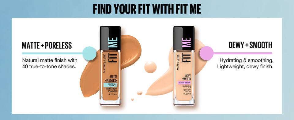 Maybelline Fit Me Dewy + Smooth Liquid Foundation Makeup, Fair Porcelain, 1  Count (Packaging May Vary)