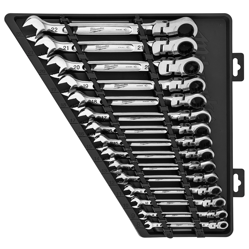 Milwaukee Tool - Combination Wrench Set: 15 Pc, 8 to 22 mm Wrench