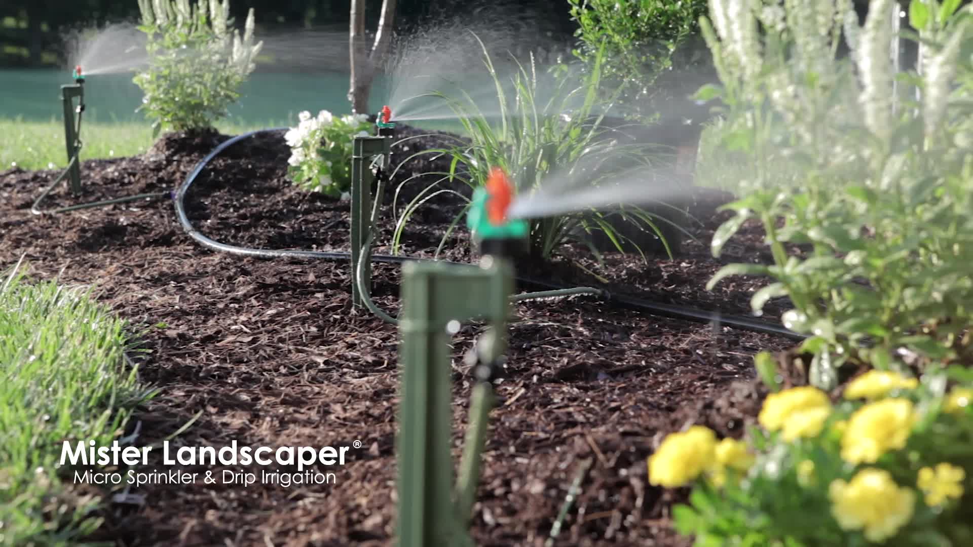 25-Pack Garden Adjustable Micro Sprayer Stake Drip Irrigation Sprinkler Head 