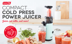 DASH Compact Cold Press Slow Juicer Easy to Clean Cold Press