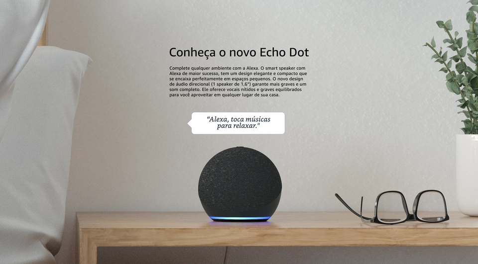 Amazon Echo Dot 4ª Geração Smart Speaker com Alexa - Branco - Ibyte