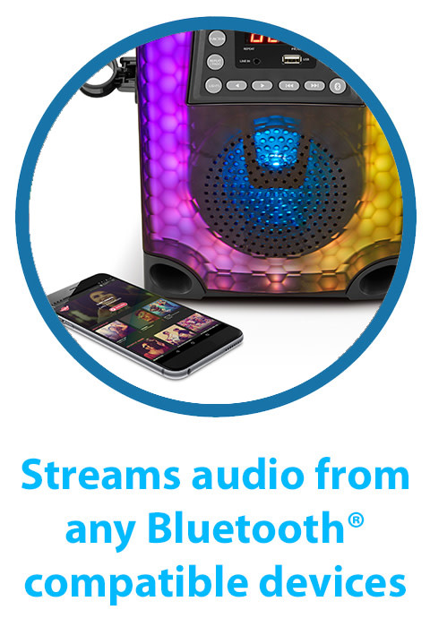 Groovebox Bluetooth CDG Karaoke Machine  SCREEN/RECORD/LIGHTS/SONGS/MICROPHONES